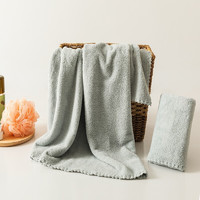 布拉塔 珊瑚绒吸水速干浴巾毛巾两件套 浴巾70*140+毛巾