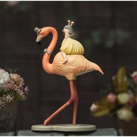 可米生活 白夜童话系列 火烈鸟雕塑 小号 25x17x11cm PVC 家居装饰雕塑