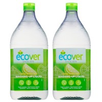 ECOVER 生态环保洗洁精 柠檬芦荟配方 950ml*2 比利时原装进口 清洗果蔬 不伤手 去油去腥