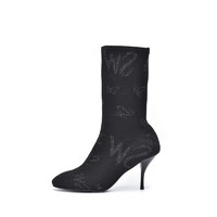 STUART WEITZMAN 斯图尔特·韦茨曼 VIOLETTA 80系列 女士中筒靴 WE0901262B-BLK 黑色 37