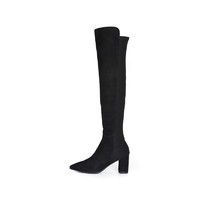 STUART WEITZMAN 斯图尔特·韦茨曼 CARLY系列 女士高筒靴 WE0901297D-BLK 黑色 35.5