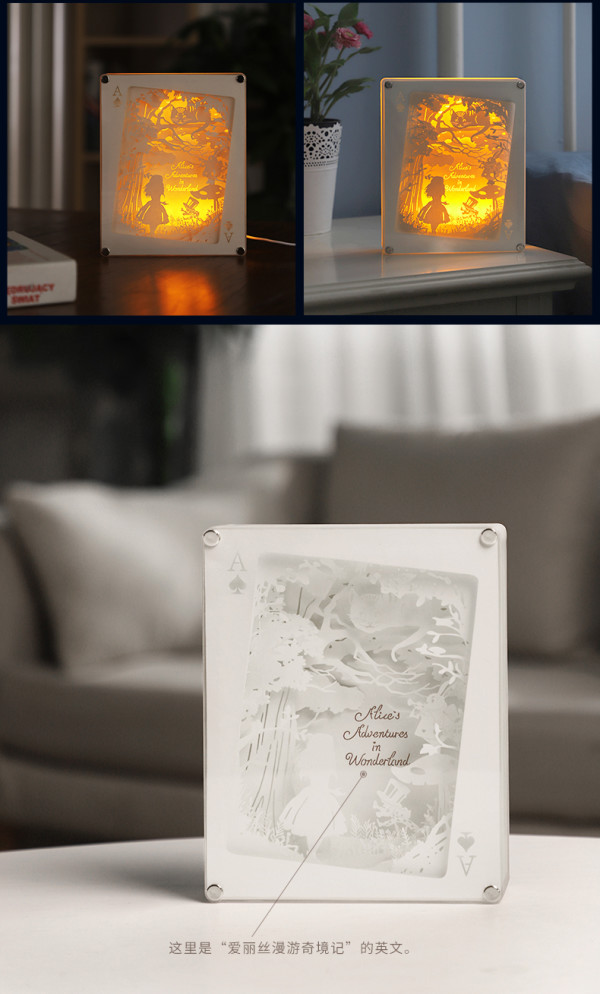 大英博物馆爱丽丝漫游奇境系列纸雕灯夜灯暖色礼物