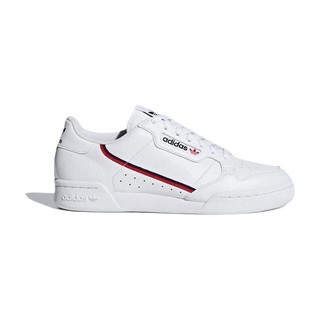 adidas ORIGINALS Continental 80 中性运动板鞋 G27706 白/浅猩红/学院藏青蓝 40.5