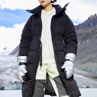 SNOWFLYING 雪中飞 高峰滑雪系列 女士长款羽绒服 X10140698 黑色 160/84A
