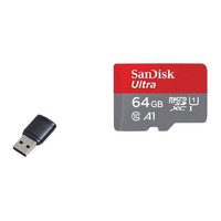 SanDisk 闪迪 QUNC Micro-SD存储卡 64GB (UHS-I、U1、A1)+USB 2.0 读卡器