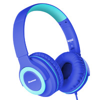 Newsmy 纽曼 T08  头戴式线控手机耳机立体声重低音适用于 安卓、电脑等 通用型  蓝色