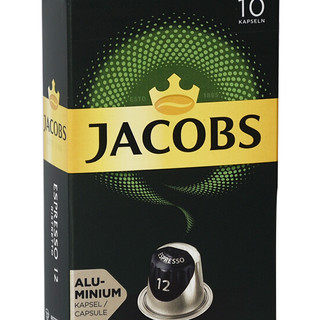 JACOBS 雅各布斯 法国 意式浓缩 重度烘焙 espresso 12号胶囊咖啡 10粒