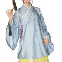 初潋月 汉服 女士交领短衫 浅蓝色 S