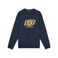 SKECHERS 斯凯奇 男子运动卫衣 L321M184/007D 蓝色 S