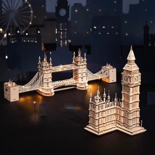 PLUS会员：ROKR 若客 立体拼图模型  DIY拼装-伦敦桥