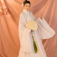 逍遥斋 明制汉服 生声慢系列 长相守 男女款道袍 浅粉色 M