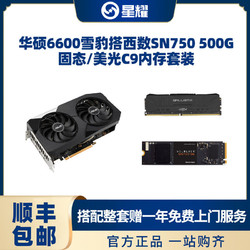 ASUS 华硕 DUAL-RX6600 8G显卡搭西数SN750 500G固态/美光C9内存套装