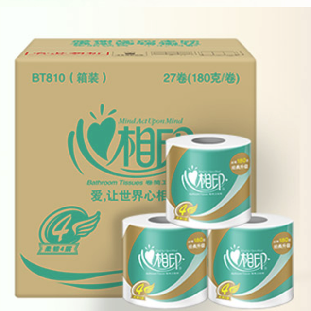 PLUS会员：心相印 樊振东推荐系列 卷纸 4层180g27卷