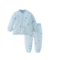 gb 好孩子 WN21430077 儿童保暖内衣套装 浅蓝 130cm