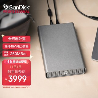 闪迪大师 极客 12TB Type-C/USB3.2 企业级桌面硬盘 G-Drive 3.5英寸高速稳定可为兼容笔记本电脑充电外置硬盘