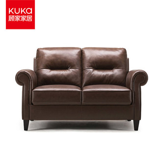 KUKa 顾家家居 真皮沙发美式头层牛皮客厅家具DK.1015 2双M1595复古棕