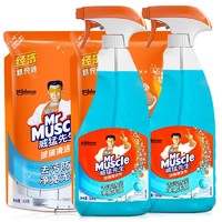 Mr Muscle 威猛先生 玻璃清洁剂 500g*2瓶+420g*2袋替换装