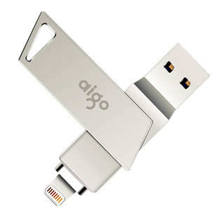 aigo 爱国者 U368 USB 3.0 U盘 银色 256GB Lightning/USB-A双口