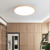 LIONWAY 北欧木纹色LED吸顶灯简约现代木纹卧室房间灯创意圆形日式灯具  12W-木纹-白光