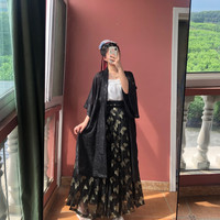 画堂春 宋制汉服 红妆 女士对襟长褙子 黑色