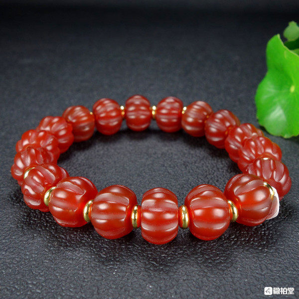 永远的经典玛瑙南瓜珠手链包浆足精美配饰