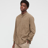 UNIQLO 优衣库 男士灯芯绒宽松立领衬衫  442354