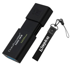 Kingston 金士顿 DataTraveler系列 DT100G3 USB 3.0 U盘 黑色 64GB USB+挂绳