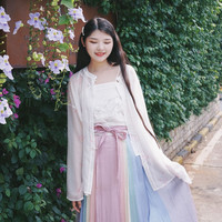 一念居 汉服 春光好 女士圆领对襟衫 白色 S