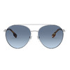 BURBERRY 博柏利 飞行员系列 男女款太阳镜 100519 银色框蓝色镜片 59mm