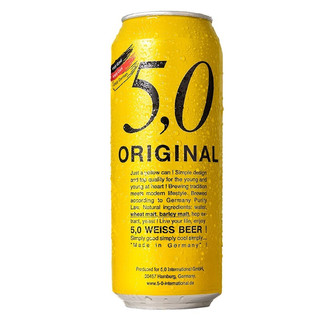 88VIP：5.0 ORIGINAL 德国5,0小麦白啤原装进口啤酒整箱装礼盒500ml*24听精酿自然浑浊型