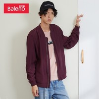 Baleno 班尼路 秋冬新款经典飞行员夹克男潮流时尚青少年运动棒球服舒适柔软休闲简约百搭拉链外套 R05 L