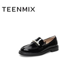 TEENMIX 天美意 Teenmix/天美意2021春新款商场同款气质珍珠莫卡辛乐福鞋女单鞋AZ691AA1