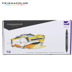 PRISMACOLOR 培斯玛 72色双头彩色马克笔精细和凿尖色彩饱和出色混合单一墨水来源美国三福霹雳马