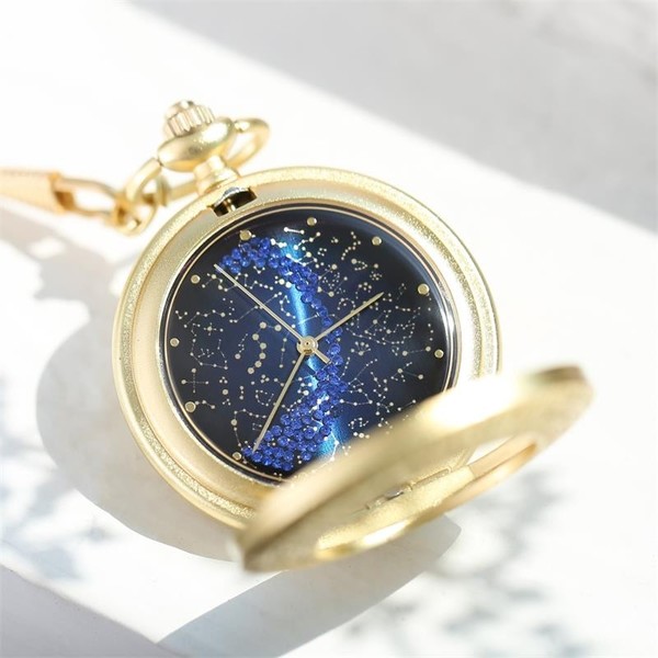 博物文创北极恒星图石英怀表