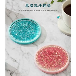 中国国家博物馆 星图斗转星空流沙杯垫 蓝色 103x103mm 生日礼物