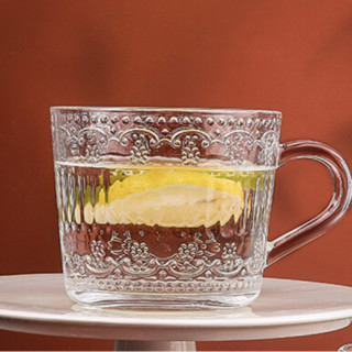 LOVWISH 乐唯诗 浮雕玻璃杯+盖+勺 430ml 透明