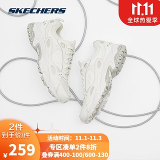 SKECHERS 斯凯奇 Skechers斯凯奇机甲鞋男女同款情侣鞋运动透气缓震老爹鞋板鞋休闲鞋999307 (男款)白色WHT 41