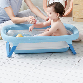 kub 可优比 儿童便携折叠浴盆+浴垫 海洋蓝