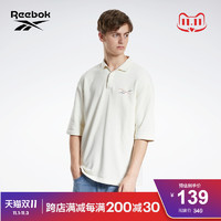 Reebok 锐步 官方情侣款GP6962健身运动翻领刺绣POLO