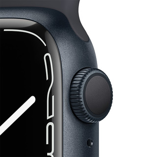 Apple 苹果 Watch Series 7 智能手表 41mm GPS版 午夜色铝金属表壳 午夜色运动型表带 (GPS、血氧、运动)