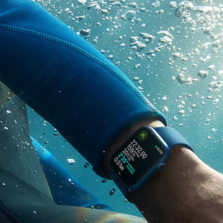 Apple 苹果 Watch Series 7 智能手表 41mm GPS版 深邃蓝色铝金属表壳 深邃蓝色运动型表带 (GPS、血氧、运动)