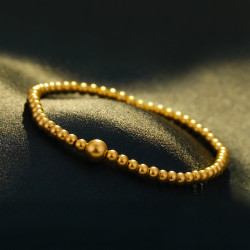 chowtaifook周大福传承系列f220149足金小圆珠手链约57g