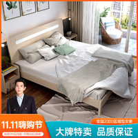 SUNHOO 双虎-全屋家具 简约现代双人床1.8米板式床卧室1.5米硬板床大床16S2D