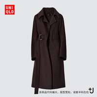 UNIQLO 优衣库 女装 +J 羊毛羊绒混纺系带长大衣 445762