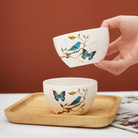 爱屋格林 美式创意印花陶瓷碗家用可爱小碗米饭碗景德镇餐具4件套装饭碗