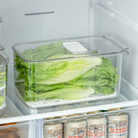 Arasigawa 保鲜盒冰箱收纳盒储存盒厨房蔬菜保鲜盒透明可叠加沥水整理盒