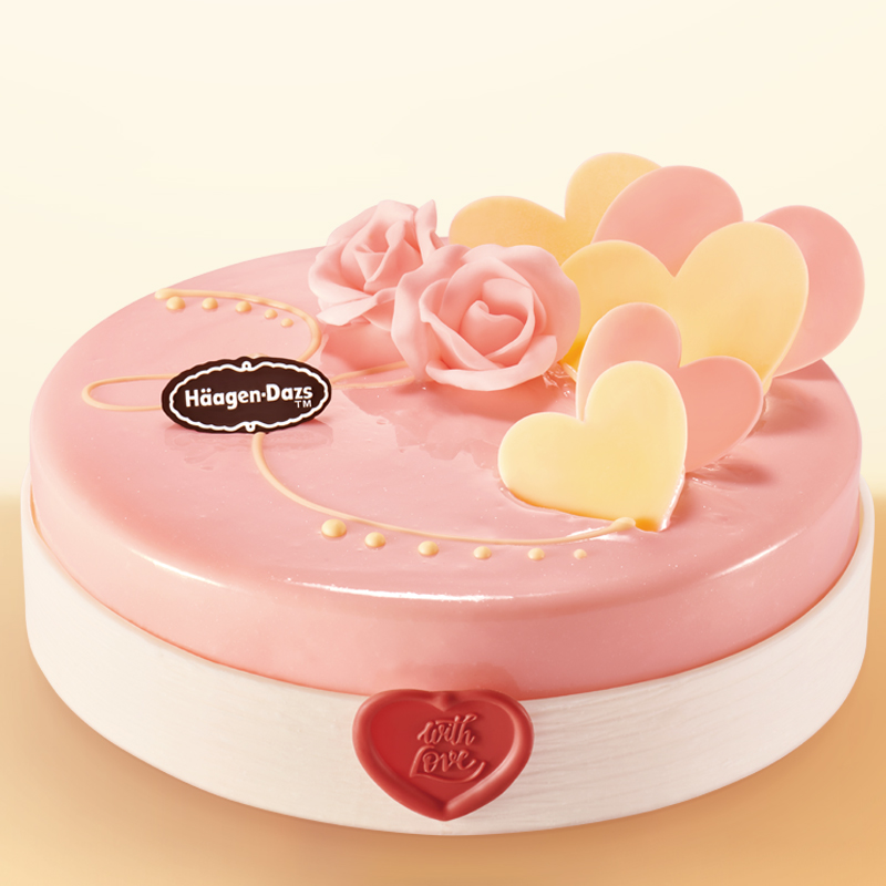Häagen·Dazs 哈根达斯 玫瑰心语牛乳草莓味生日蛋糕兑换券