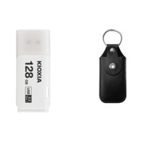 KIOXIA 铠侠 隼闪系列 U301 USB 3.2 U盘 白色 128GB USB+皮套 黑色