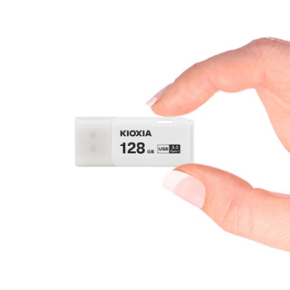 KIOXIA 铠侠 隼闪系列 U301 USB 3.2 U盘 白色 128GB USB+皮套 黑色