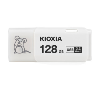 KIOXIA 铠侠 隼闪系列 U301 USB 3.2 U盘 白色 128GB USB+皮套 黑色